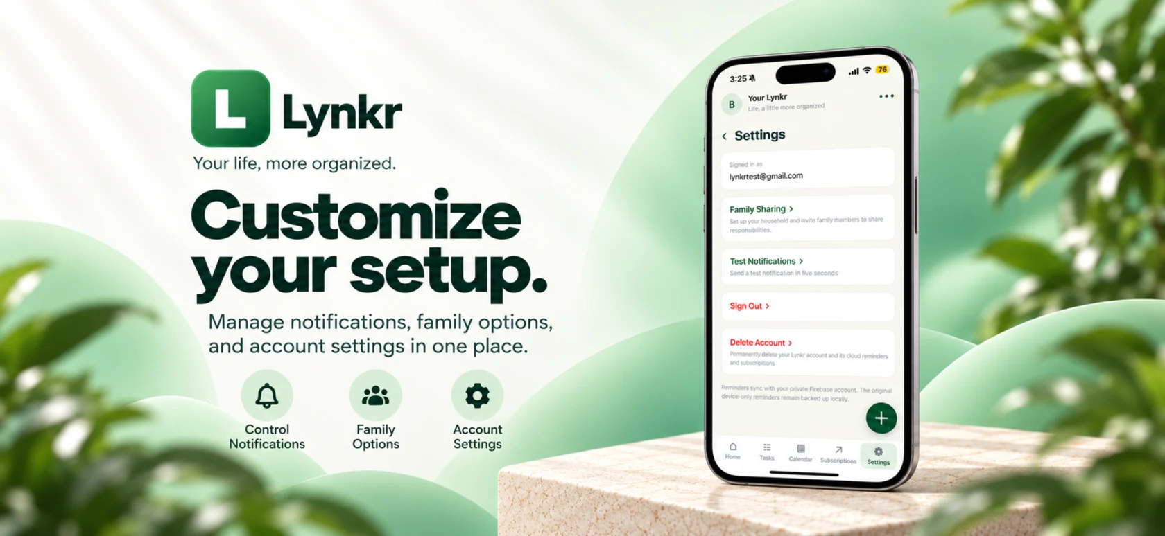 A marketing image showing Lynkr’s Settings screen